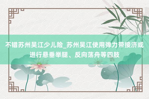 不错苏州吴江少儿险_苏州吴江使用弹力带接济或进行悬垂举腿、反向荡舟等四肢